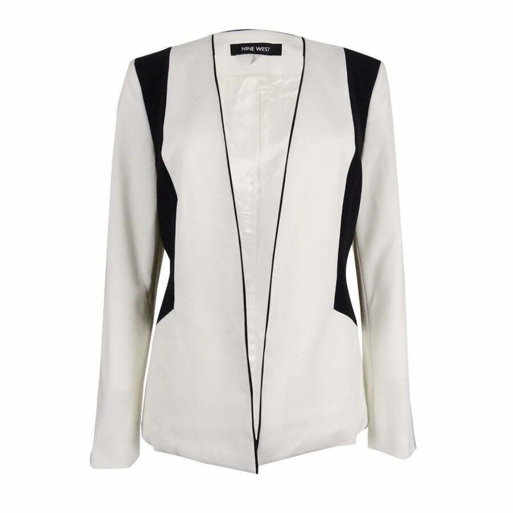 Nine West Women's Long Sleeve Stretch Color Blocked Blazer Lily/Black Size 6